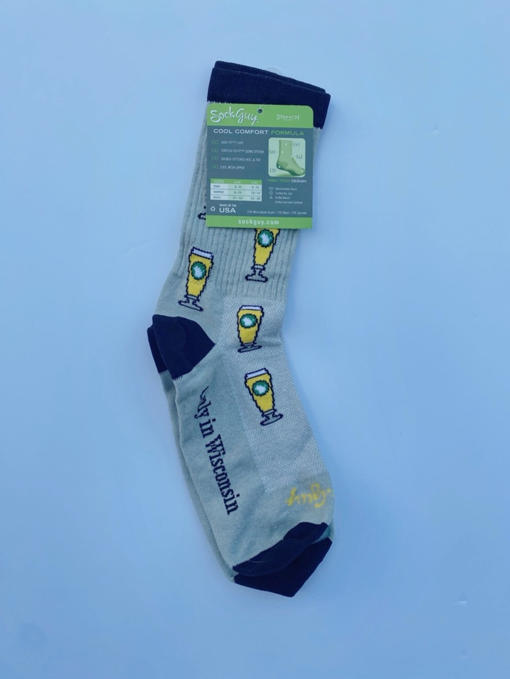 Men's New Glarus Brewing Socks with Beer Glass Pattern